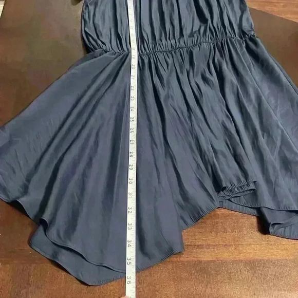 Ramy Brook Womens Jessica Off The Shoulder Mini Dress Size S Navy Asymmetric Hem - Picture 7 of 9